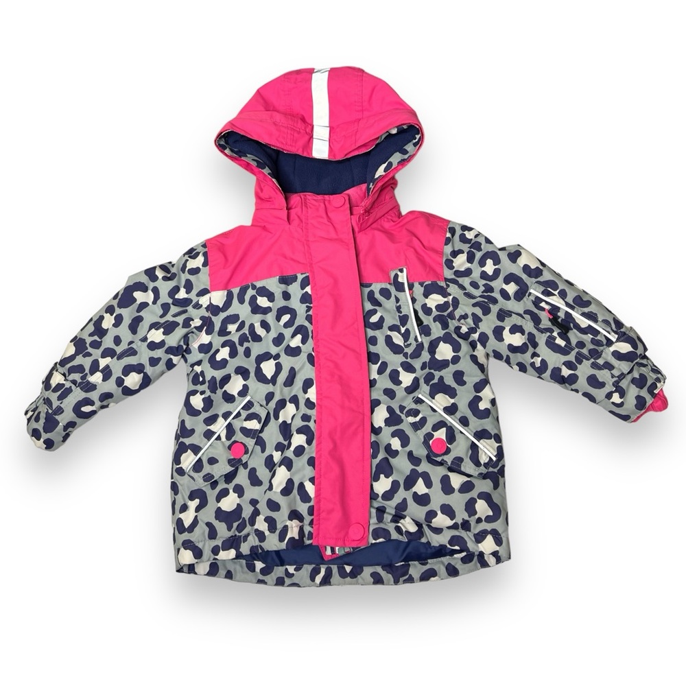 Mini Boden Toddler Girls All Weather Snow Ski Jacket size 2-3Y Leopard Lined - Picture 1 of 11